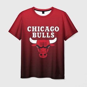 Мужская футболка 3D с принтом CHICAGO BULLS в Кировске, 100% полиэфир | прямой крой, круглый вырез горловины, длина до линии бедер | bulls | chicago | chicago bulls | nba | red bulls | usa | америка | быки | нба | сша | чикаго буллс