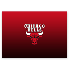 Поздравительная открытка с принтом CHICAGO BULLS в Кировске, 100% бумага | плотность бумаги 280 г/м2, матовая, на обратной стороне линовка и место для марки
 | Тематика изображения на принте: bulls | chicago | chicago bulls | nba | red bulls | usa | америка | быки | нба | сша | чикаго буллс