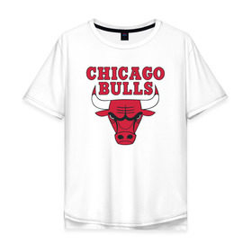 Мужская футболка хлопок Oversize с принтом CHICAGO BULLS в Кировске, 100% хлопок | свободный крой, круглый ворот, “спинка” длиннее передней части | bulls | chicago | chicago bulls | nba | red bulls | usa | америка | быки | нба | сша | чикаго буллс