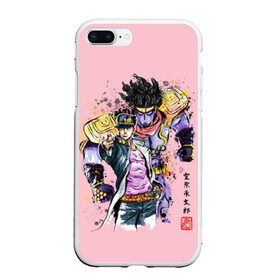 Чехол для iPhone 7Plus/8 Plus матовый с принтом JoJo Bizarre Adventure в Кировске, Силикон | Область печати: задняя сторона чехла, без боковых панелей | aureo | battle tendency | blood | crusaders | dio | giorno | giovanna | golden | jjba | jojo memes | jojos | jotaro | manga | phantom | stardust | vento aureo | wind | джо джо | манга