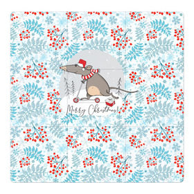 Магнитный плакат 3Х3 с принтом Крыса на самокате 2020 в Кировске, Полимерный материал с магнитным слоем | 9 деталей размером 9*9 см | Тематика изображения на принте: 2020 | mouse | rat | годкрысы | годмыши | зима | зимняя | крыса | мороз | мышка | мышь | новогодняя | новый год | новый год 2020 | рождество | симолгода | снег | холод