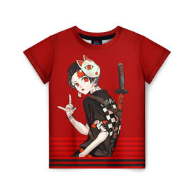Детская футболка 3D с принтом Demon Slayer в Кировске, 100% гипоаллергенный полиэфир | прямой крой, круглый вырез горловины, длина до линии бедер, чуть спущенное плечо, ткань немного тянется | anime | demon slayer | kimetsu no yaiba | аниме | клинок рассекающий демонов