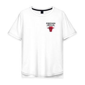 Мужская футболка хлопок Oversize с принтом CHICAGO BULLS (НА СПИНЕ) в Кировске, 100% хлопок | свободный крой, круглый ворот, “спинка” длиннее передней части | 