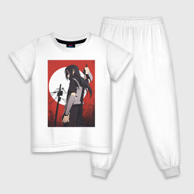 Детская пижама хлопок с принтом Итачи Учиха в Кировске, 100% хлопок |  брюки и футболка прямого кроя, без карманов, на брюках мягкая резинка на поясе и по низу штанин
 | 