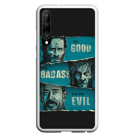 Чехол для Honor P30 с принтом Good Badass Evil в Кировске, Силикон | Область печати: задняя сторона чехла, без боковых панелей | Тематика изображения на принте: amc | carol | daryl | dixon | michonne | negan | reaction | rick | season 10 | twd | zombies | диксон | дэрил | зомби | мертвецы | мишонн | неган | реакция | рик | ходячие