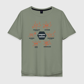 Мужская футболка хлопок Oversize с принтом Химия в Кировске, 100% хлопок | свободный крой, круглый ворот, “спинка” длиннее передней части | biology | geek | science | биология | гик | молекула | молекулы | наука | физика | химия