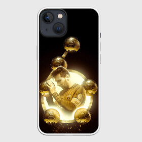 Чехол для iPhone 13 с принтом Месси шестикратный в Кировске,  |  | argentina | barcelona | football | golden ball | leo | lionel messi | аргентина | барселона | золотой мяч | лео | лионель месси | футбол