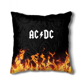 Подушка 3D с принтом AC DC в Кировске, наволочка – 100% полиэстер, наполнитель – холлофайбер (легкий наполнитель, не вызывает аллергию). | состоит из подушки и наволочки. Наволочка на молнии, легко снимается для стирки | ac | ac dc | dc | music | rock | музыка | рок