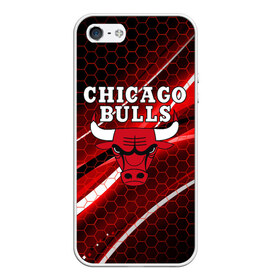 Чехол для iPhone 5/5S матовый с принтом CHICAGO BULLS в Кировске, Силикон | Область печати: задняя сторона чехла, без боковых панелей | bulls | chicago | chicago bulls | nba | red bulls | usa | америка | быки | нба | сша | чикаго буллс