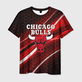 Мужская футболка 3D с принтом CHICAGO BULLS в Кировске, 100% полиэфир | прямой крой, круглый вырез горловины, длина до линии бедер | bulls | chicago | chicago bulls | nba | red bulls | usa | америка | быки | нба | сша | чикаго буллс
