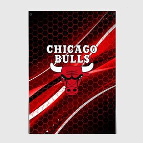 Постер с принтом CHICAGO BULLS в Кировске, 100% бумага
 | бумага, плотность 150 мг. Матовая, но за счет высокого коэффициента гладкости имеет небольшой блеск и дает на свету блики, но в отличии от глянцевой бумаги не покрыта лаком | bulls | chicago | chicago bulls | nba | red bulls | usa | америка | быки | нба | сша | чикаго буллс