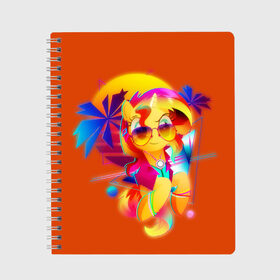 Тетрадь с принтом My little pony в Кировске, 100% бумага | 48 листов, плотность листов — 60 г/м2, плотность картонной обложки — 250 г/м2. Листы скреплены сбоку удобной пружинной спиралью. Уголки страниц и обложки скругленные. Цвет линий — светло-серый
 | Тематика изображения на принте: applejack | little | magic | mlp | my | pinkie pie | pony | rainbow dash | rarity | sto luchshih detskih printov | twilight | дракон | дружба | единорог | искорка | пони | селестия | спайк | сумеречная | это чудо