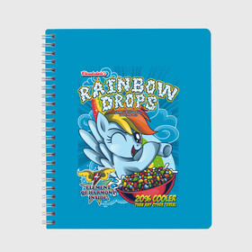 Тетрадь с принтом Rainbow brops в Кировске, 100% бумага | 48 листов, плотность листов — 60 г/м2, плотность картонной обложки — 250 г/м2. Листы скреплены сбоку удобной пружинной спиралью. Уголки страниц и обложки скругленные. Цвет линий — светло-серый
 | applejack | little | magic | mlp | my | pinkie pie | pony | rainbow dash | rarity | twilight | дракон | дружба | единорог | искорка | пони | селестия | спайк | сумеречная | это чудо