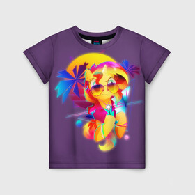 Детская футболка 3D с принтом My little pony в Кировске, 100% гипоаллергенный полиэфир | прямой крой, круглый вырез горловины, длина до линии бедер, чуть спущенное плечо, ткань немного тянется | applejack | little | magic | mlp | my | pinkie pie | pony | rainbow dash | rarity | twilight | дракон | дружба | единорог | искорка | пони | селестия | спайк | сумеречная | это чудо