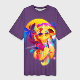 Платье-футболка 3D с принтом My little pony в Кировске,  |  | Тематика изображения на принте: applejack | little | magic | mlp | my | pinkie pie | pony | rainbow dash | rarity | twilight | дракон | дружба | единорог | искорка | пони | селестия | спайк | сумеречная | это чудо