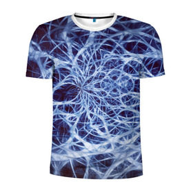 Мужская футболка 3D спортивная с принтом Nerves в Кировске, 100% полиэстер с улучшенными характеристиками | приталенный силуэт, круглая горловина, широкие плечи, сужается к линии бедра | nerves | абстрактно | абстрактные | абстрактный | абстракция | нейронная | неон | неонка | неоновые | нерв | нервная | нервы | объёмные | объёмный | светящиеся | светящийся | сетка | сеть | система
