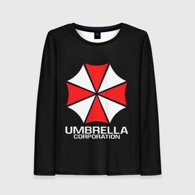 Женский лонгслив 3D с принтом UMBRELLA CORP | АМБРЕЛЛА КОРП в Кировске, 100% полиэстер | длинные рукава, круглый вырез горловины, полуприлегающий силуэт | ada wong | biohazard | leon | nemesis | project resistance | raccoon city | re | re3 | resident evil | resident evil 3 | rpd | stars | umbrella | ада вонг | амбрелла | немезис | ужасы