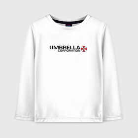 Детский лонгслив хлопок с принтом UMBRELLA CORP в Кировске, 100% хлопок | круглый вырез горловины, полуприлегающий силуэт, длина до линии бедер | ada wong | biohazard | leon | nemesis | project resistance | raccoon city | re | re3 | resident evil | resident evil 3 | rpd | stars | umbrella | ада вонг | амбрелла | немезис | ужасы