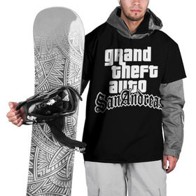 Накидка на куртку 3D с принтом GTA San Andreas в Кировске, 100% полиэстер |  | gta | sa | sanandreas | футболка | чёрный