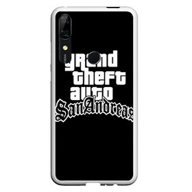 Чехол для Honor P Smart Z с принтом GTA San Andreas в Кировске, Силикон | Область печати: задняя сторона чехла, без боковых панелей | Тематика изображения на принте: gta | sa | sanandreas | футболка | чёрный