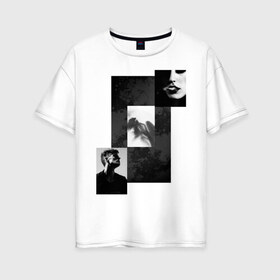 Женская футболка хлопок Oversize с принтом Чёрно-белые фото в Кировске, 100% хлопок | свободный крой, круглый ворот, спущенный рукав, длина до линии бедер
 | black and white