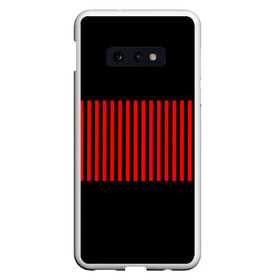 Чехол для Samsung S10E с принтом Red and Black Lines в Кировске, Силикон | Область печати: задняя сторона чехла, без боковых панелей | black | black and red | hype | lines | red | красный | линии | черный