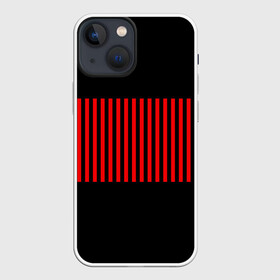 Чехол для iPhone 13 mini с принтом Red and Black Lines в Кировске,  |  | black | black and red | hype | lines | red | красный | линии | черный