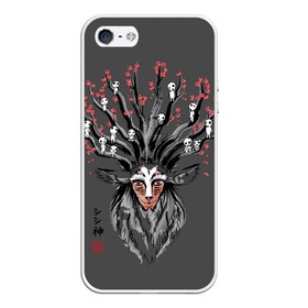 Чехол для iPhone 5/5S матовый с принтом Princess Mononoke в Кировске, Силикон | Область печати: задняя сторона чехла, без боковых панелей | eboshi | ghibli | hayao | hime | lady | miyazaki | mononoke | princess | studio | аситака | волчица | гибли | дух леса | мононоке | моро | сан