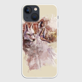 Чехол для iPhone 13 mini с принтом Princess Mononoke в Кировске,  |  | eboshi | ghibli | hayao | hime | lady | miyazaki | mononoke | princess | studio | аситака | волчица | гибли | дух леса | мононоке | моро | сан