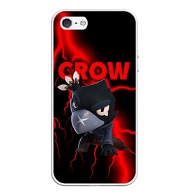 Чехол для iPhone 5/5S матовый с принтом Brawl Stars CROW в Кировске, Силикон | Область печати: задняя сторона чехла, без боковых панелей | Тематика изображения на принте: 8 bit | 8 бит | brawl | brawl stars | crow | leon | stars | бравл | бравл старс | браво старс | игра | компьютерная | кров | леон | онлайн | старс