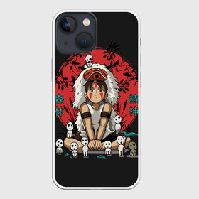 Чехол для iPhone 13 mini с принтом Princess Mononoke в Кировске,  |  | eboshi | ghibli | hayao | hime | lady | miyazaki | mononoke | princess | studio | аситака | волчица | гибли | дух леса | мононоке | моро | сан