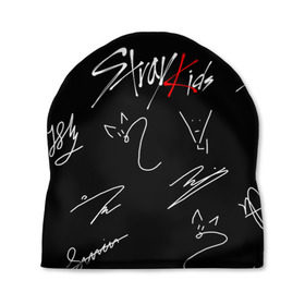 Шапка 3D с принтом STRAY KIDS в Кировске, 100% полиэстер | универсальный размер, печать по всей поверхности изделия | skz | stray kids | бан чан | ли ноу | скз | стрей кидс | сынмин | уджин | феликс | хан | хёджин | чанбин