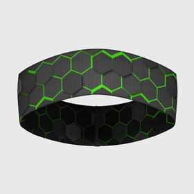 Повязка на голову 3D с принтом OCTAGON зеленый в Кировске,  |  | neon octagon | octagon | зеленые соты | зеленые соты в неоне | неон | неоновые соты | шестиугольники