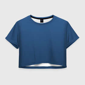 Женская футболка Crop-top 3D с принтом 19-4052 Classic Blue в Кировске, 100% полиэстер | круглая горловина, длина футболки до линии талии, рукава с отворотами | 9 4052 | без дизайна | без принта | без узора | главный цвет 2020 года | код цвета | нг | новый год | праздник | про | рождество | синий | синяя одежда | цвет нового года