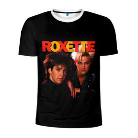 Мужская футболка 3D спортивная с принтом Roxette в Кировске, 100% полиэстер с улучшенными характеристиками | приталенный силуэт, круглая горловина, широкие плечи, сужается к линии бедра | pop | rock | roxette | мари фредрикссон | пер гессле | поп | поп рок. евро поп | рок | роксет | роксэт