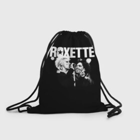 Рюкзак-мешок 3D с принтом Roxette в Кировске, 100% полиэстер | плотность ткани — 200 г/м2, размер — 35 х 45 см; лямки — толстые шнурки, застежка на шнуровке, без карманов и подкладки | Тематика изображения на принте: pop | rock | roxette | мари фредрикссон | пер гессле | поп | поп рок. евро поп | рок | роксет | роксэт