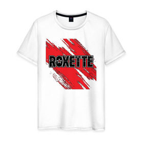 Мужская футболка хлопок с принтом Roxette в Кировске, 100% хлопок | прямой крой, круглый вырез горловины, длина до линии бедер, слегка спущенное плечо. | roxette | европоп | музыка | поп | ро | рок | роксэт