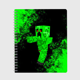 Тетрадь с принтом MINECRAFT в Кировске, 100% бумага | 48 листов, плотность листов — 60 г/м2, плотность картонной обложки — 250 г/м2. Листы скреплены сбоку удобной пружинной спиралью. Уголки страниц и обложки скругленные. Цвет линий — светло-серый
 | Тематика изображения на принте: game | minecraft | блоки | игра | квадраты | компьютерная игра | крипер | майнкрафт
