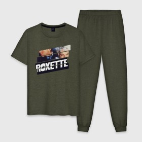 Мужская пижама хлопок с принтом Roxette в Кировске, 100% хлопок | брюки и футболка прямого кроя, без карманов, на брюках мягкая резинка на поясе и по низу штанин
 | Тематика изображения на принте: 