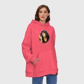 Худи SuperOversize хлопок с принтом Mia Pulp Fiction в Кировске, 70% хлопок, 30% полиэстер, мягкий начес внутри | карман-кенгуру, эластичная резинка на манжетах и по нижней кромке, двухслойный капюшон
 | mia | pulp | pulp fiction | quentin tarantino | tarantino | квентин тарантино | кино | криминальное чтиво | тарантино | тарентино | торентино | торрентино | фильм | чтиво