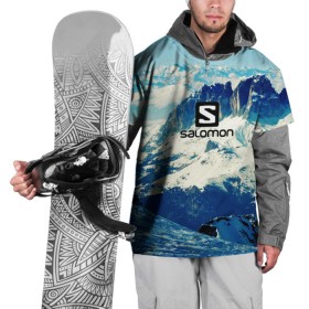 Накидка на куртку 3D с принтом SALOMON в Кировске, 100% полиэстер |  | salomon | горы | снег | спорт