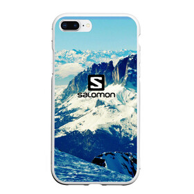 Чехол для iPhone 7Plus/8 Plus матовый с принтом SALOMON в Кировске, Силикон | Область печати: задняя сторона чехла, без боковых панелей | salomon | горы | снег | спорт
