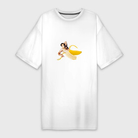 Платье-футболка хлопок с принтом Николас Кейдж в банане в Кировске,  |  | mem | memes | актер | банан | знаменитость | мем | николас кейдж | прикол | смешная картинка | юмор