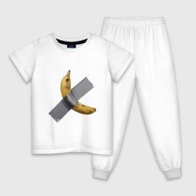 Детская пижама хлопок с принтом Банан за 120 тысяч долларов в Кировске, 100% хлопок |  брюки и футболка прямого кроя, без карманов, на брюках мягкая резинка на поясе и по низу штанин
 | art basel | banan | mem | memas | meme | мем | мемас | мемчик