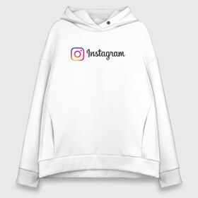 Женское худи Oversize хлопок с принтом INSTAGRAM в Кировске, френч-терри — 70% хлопок, 30% полиэстер. Мягкий теплый начес внутри —100% хлопок | боковые карманы, эластичные манжеты и нижняя кромка, капюшон на магнитной кнопке | insta | instagram | instagramm | social | видео | инста | инстаграм | инстаграмм | приложение | социальная сеть | фото