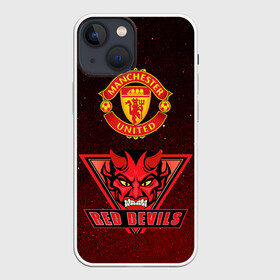 Чехол для iPhone 13 mini с принтом Манчестер в Кировске,  |  | manchester united | red devils | красные дьяволы | манчестер | манчестер юнайтед | футбол