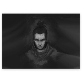 Поздравительная открытка с принтом Sekiro Art в Кировске, 100% бумага | плотность бумаги 280 г/м2, матовая, на обратной стороне линовка и место для марки
 | Тематика изображения на принте: art | die | game | ninja | sekiro | shadows | twice | арт | игра | ниндзя | самураи | самурай | синобу | япония