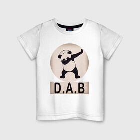 Детская футболка хлопок с принтом DAB Panda в Кировске, 100% хлопок | круглый вырез горловины, полуприлегающий силуэт, длина до линии бедер | best | dab | dabbig | dance | freedom | hip hop | music | panda | rap | даб | даббинг | животные | крутой | лучший | медведь | музыка | панда | рэп | рэпер | свобода | танец | хип хоп