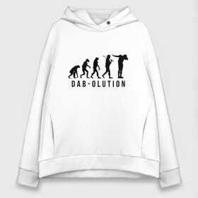 Женское худи Oversize хлопок с принтом Dab - olution в Кировске, френч-терри — 70% хлопок, 30% полиэстер. Мягкий теплый начес внутри —100% хлопок | боковые карманы, эластичные манжеты и нижняя кромка, капюшон на магнитной кнопке | Тематика изображения на принте: best | dab | dabbig | dance | evolution | freedom | hip hop | music | rap | даб | даббинг | крутой | лучший | музыка | рэп | рэпер | свобода | танец | хип хоп | человек | эволюция