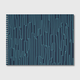 Альбом для рисования с принтом Стильный узор в Кировске, 100% бумага
 | матовая бумага, плотность 200 мг. | абстрактное | голубое | полоса | полосы | синее | узор | узоры | чёрное | эфемерное
